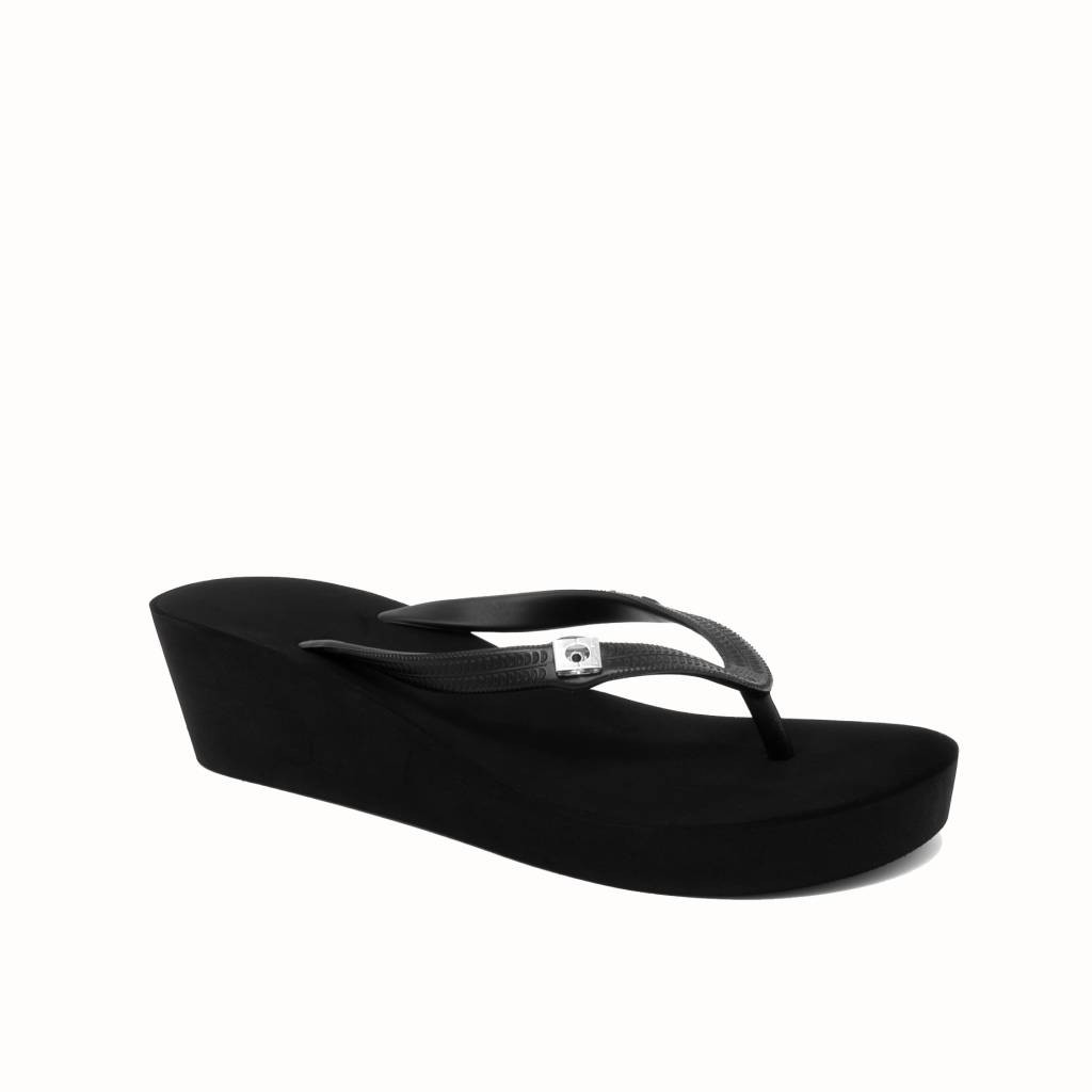 Popits Wedges 5cm Black size L Sandal Wanita Original
