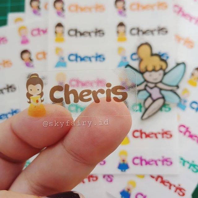 

Stiker Nama/Label Nama Transparan Waterproof