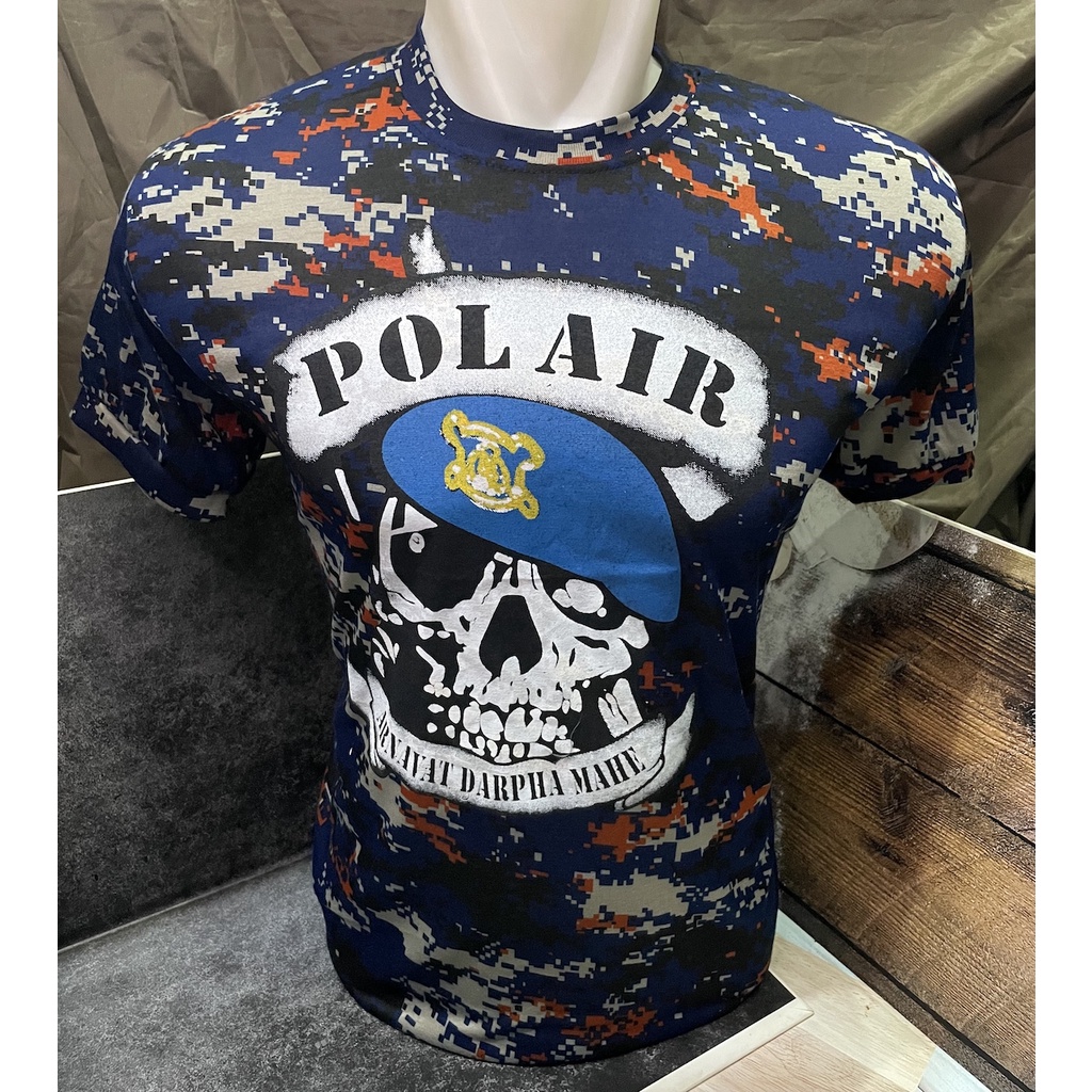 Kaos Loreng Polairud Tengkorak - Kaos Polair - Kaos AIRUD