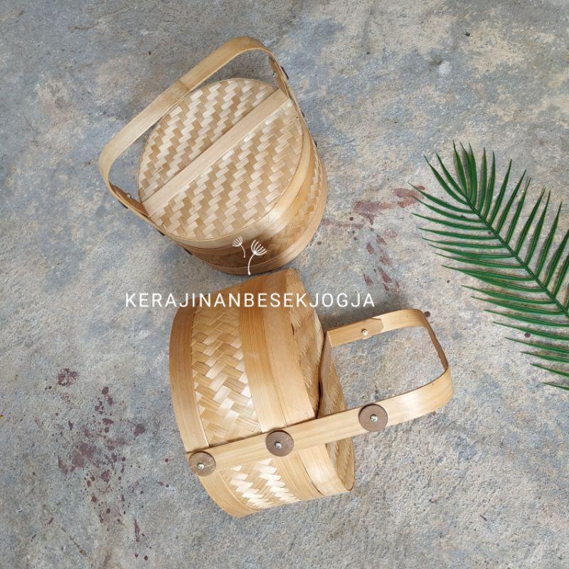 

RANTANG BULAT 25CM 1 SUSUN NATURAL /rantang makanan/rantang Jogja /rantangan/rantang susun