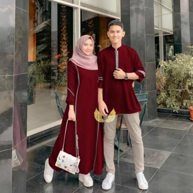 30+ Trend Terbaru Gamis Couple Polos