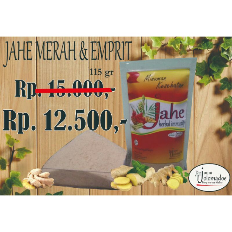 

Ekstrak/instan jahe merah+emprit Herbal immunity