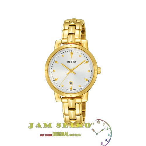 Alba Original AH7P48X1 Ladies Gold Stainless Steel Jam Tangan Wanita AH7P48 AH7P48X