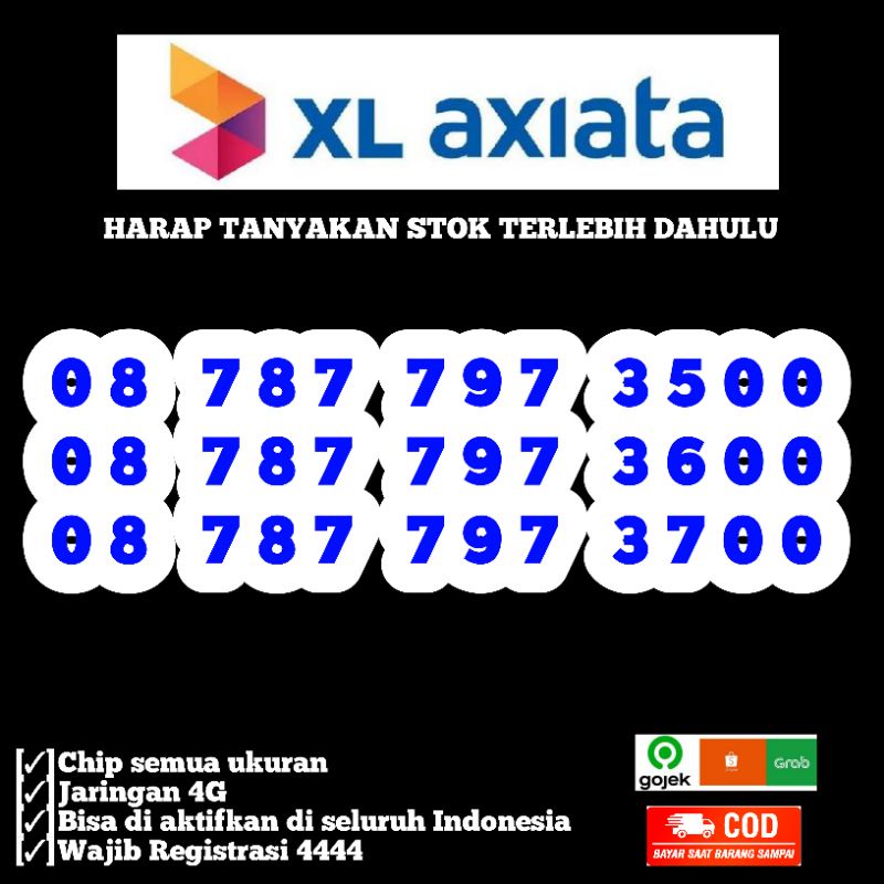 NOMER CANTIK XL 4G~ XL Axiata ~ Perdana XL Cantik ~ No. Cantik XL ~ 797