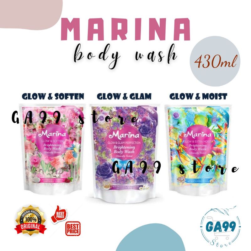 Jual Marina Brightening Body Wash 430 Ml Reffil Shopee Indonesia