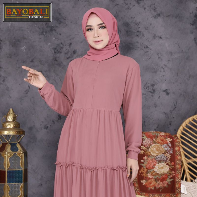 Baju Gamis Wanita Terbaru -Gamis Ceruty -Gamis Polos -Syari Jumbo - Fashion Muslim Wanita- Seragaman-dustypink