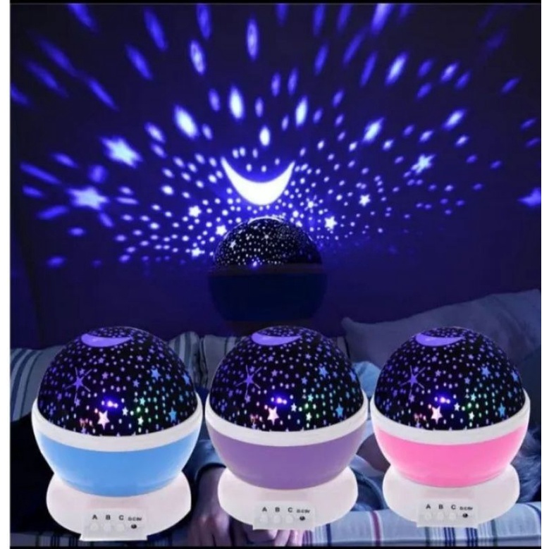 Lampu Tidur LED proyeksi unik Hias Kamar Ruang Kerja motif Moon and star sky galaxy Light L-03