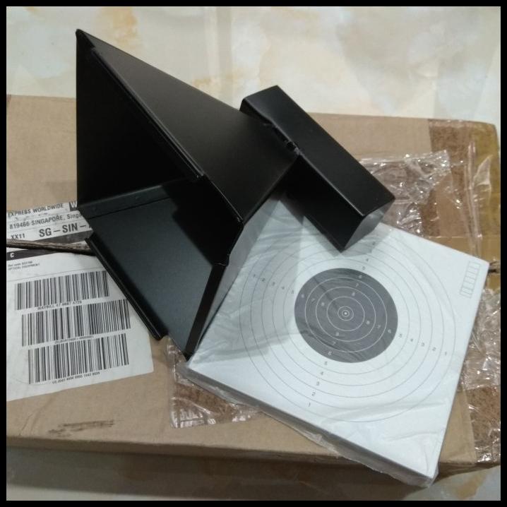 Box Target Holder Pellet Trap Kotak Sasaran Tembak + Kertas Target
