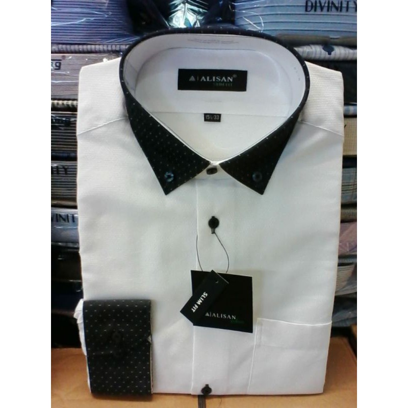 Kemeja Alisan Special Putih Kombinasi Slimfeet
