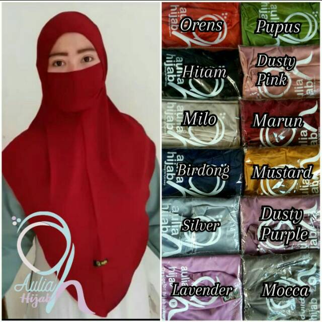Aulia Niqob jilbab masker jilbab instant hijab fashion wanita semarang demak