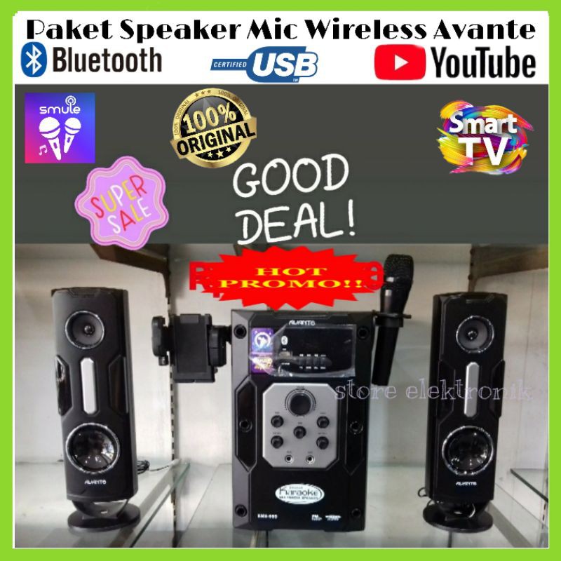 Speaker Aktif AVANTE KMS 999 Mic Wireless Karaoke Multi Media Speaker