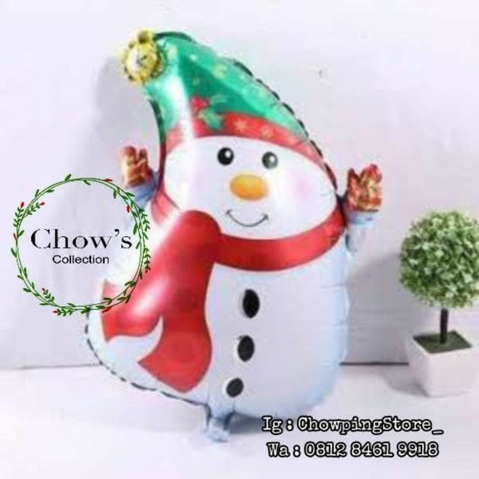 BALON FOIL BONEKA SALJU / SNOW MAN / MANUSIA SALJU NATAL