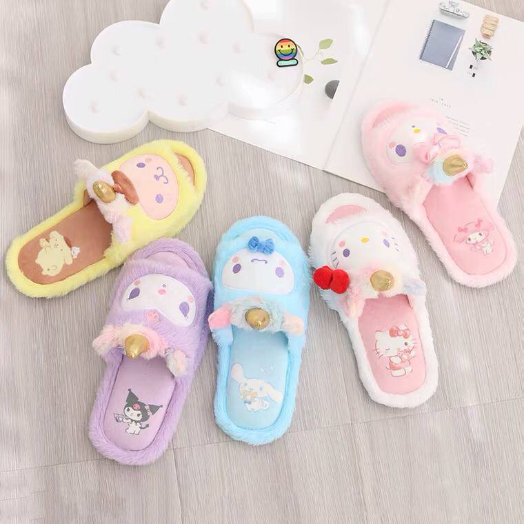 SANDAL RUMAH UNICORN HELLO KITTY MELODY KUROMI CINNAMOROLL PURIN KAMAR TIDUR IMPOR