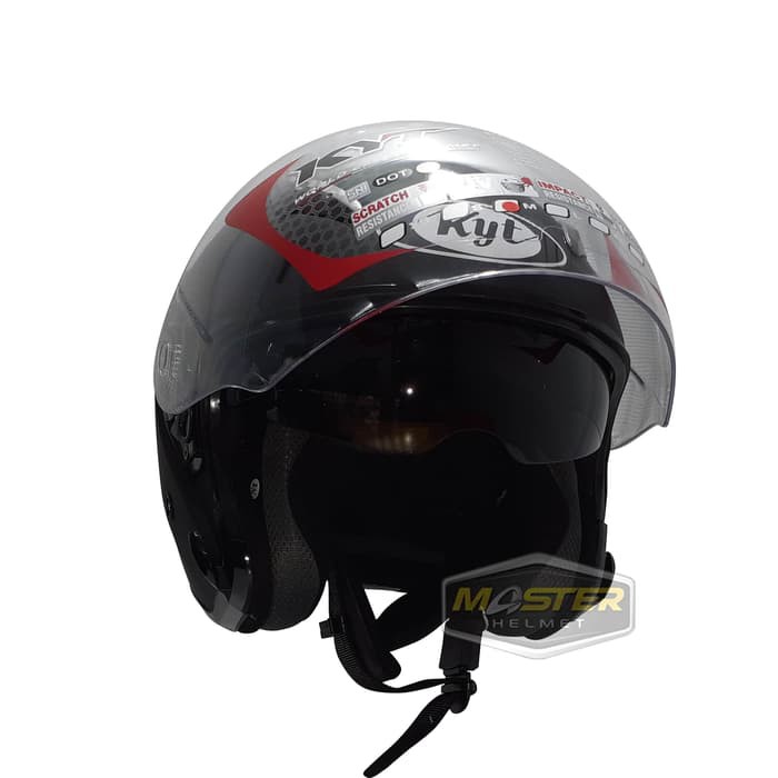 Helm KYT Halfface KYT Galaxy Slide Solid Black Doff - L