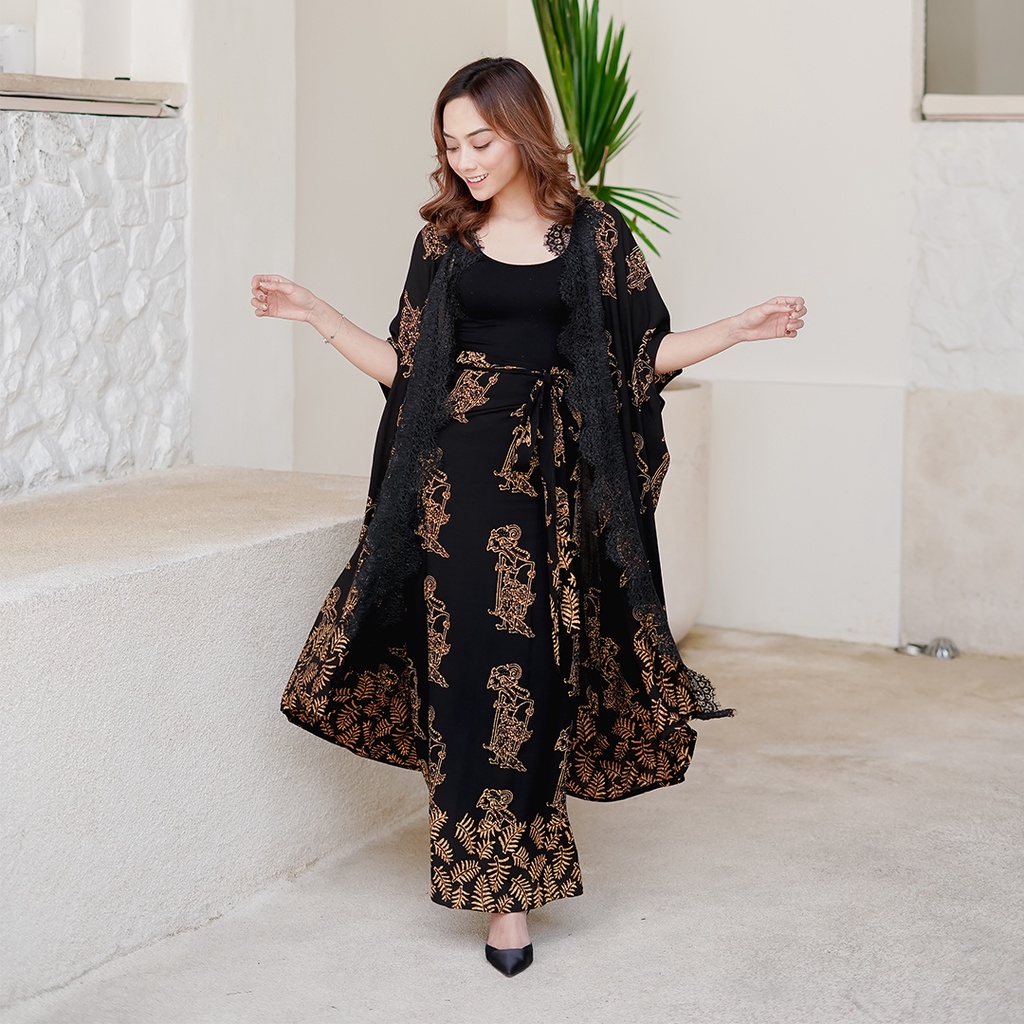 ANDIN Set Outer Lace dan Rok Lilit Batik Wayang