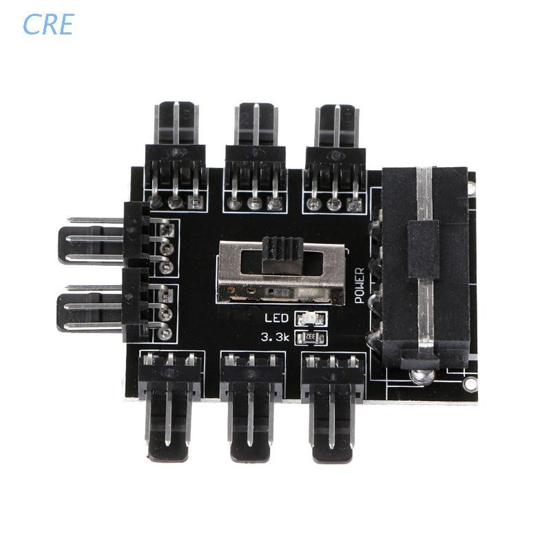 Cre Hub Splitter Ide Molex 1 Ke 8 Arah 3-pin 12v Untuk Kipas Pendingin Pc