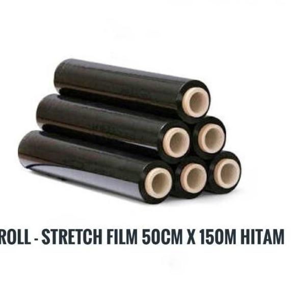 

❉ HITAM STRETCH FILM 50CM X 150M FULL HITAM PLASTIK WRAPPING PLASTIC WRAP 1 ROLL ✦