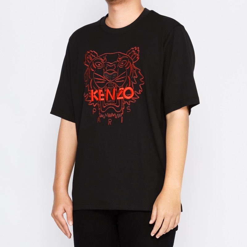 Ken. Tiger Tshirt Black Red