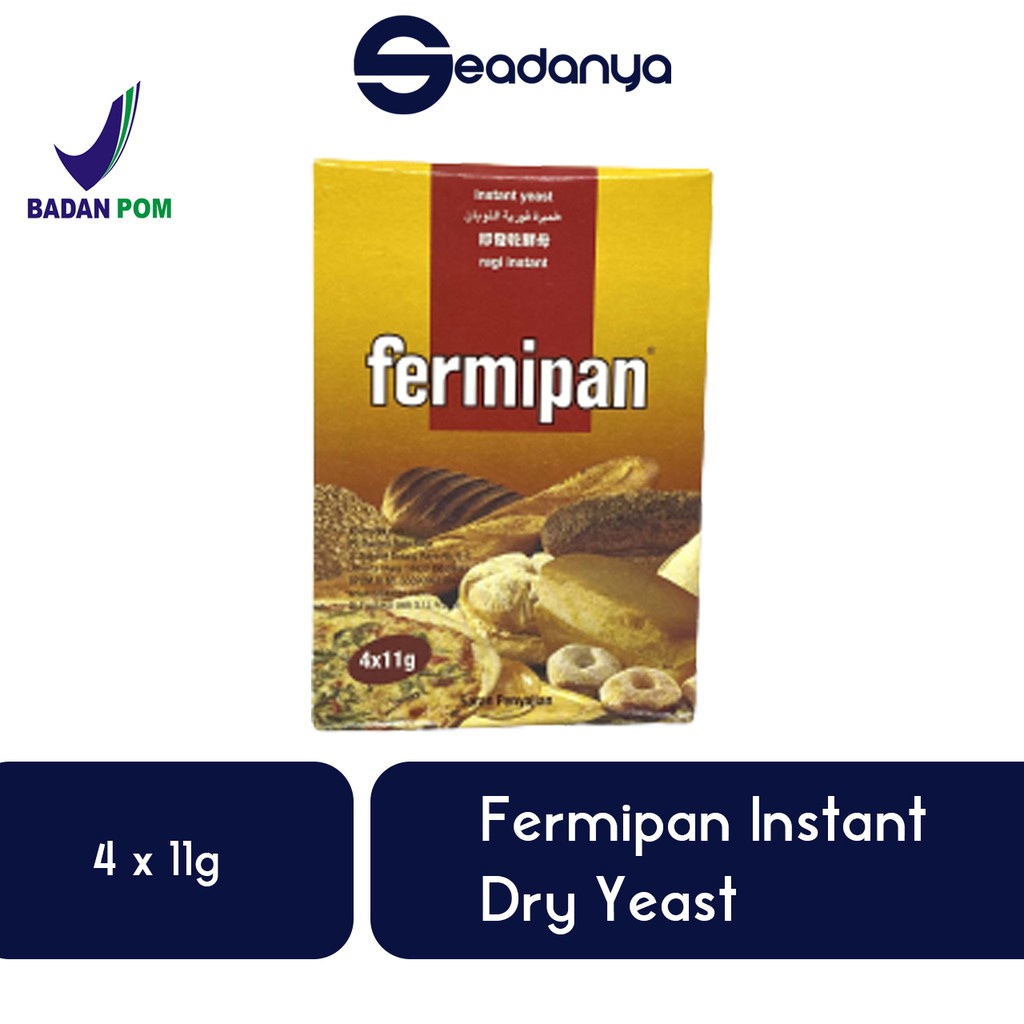 

Fermipan Ragi Instant Kering 4x11 g - Pengembang Roti & Kue - Instant Dry Yeast BPOM - Harga Promo