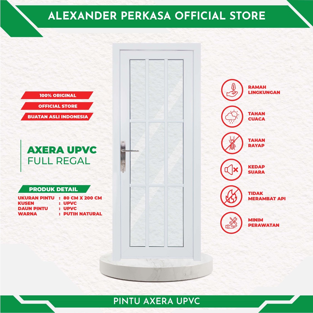 PINTU PANEL AXERA UPVC FULL REGAL 80 PINTU UTAMA KAMAR RUANG KERJA