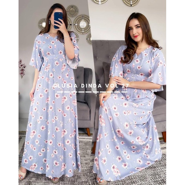 Daster arab DLUSIA DINDA Long Dress Homey Rayon Lengan Lonceng