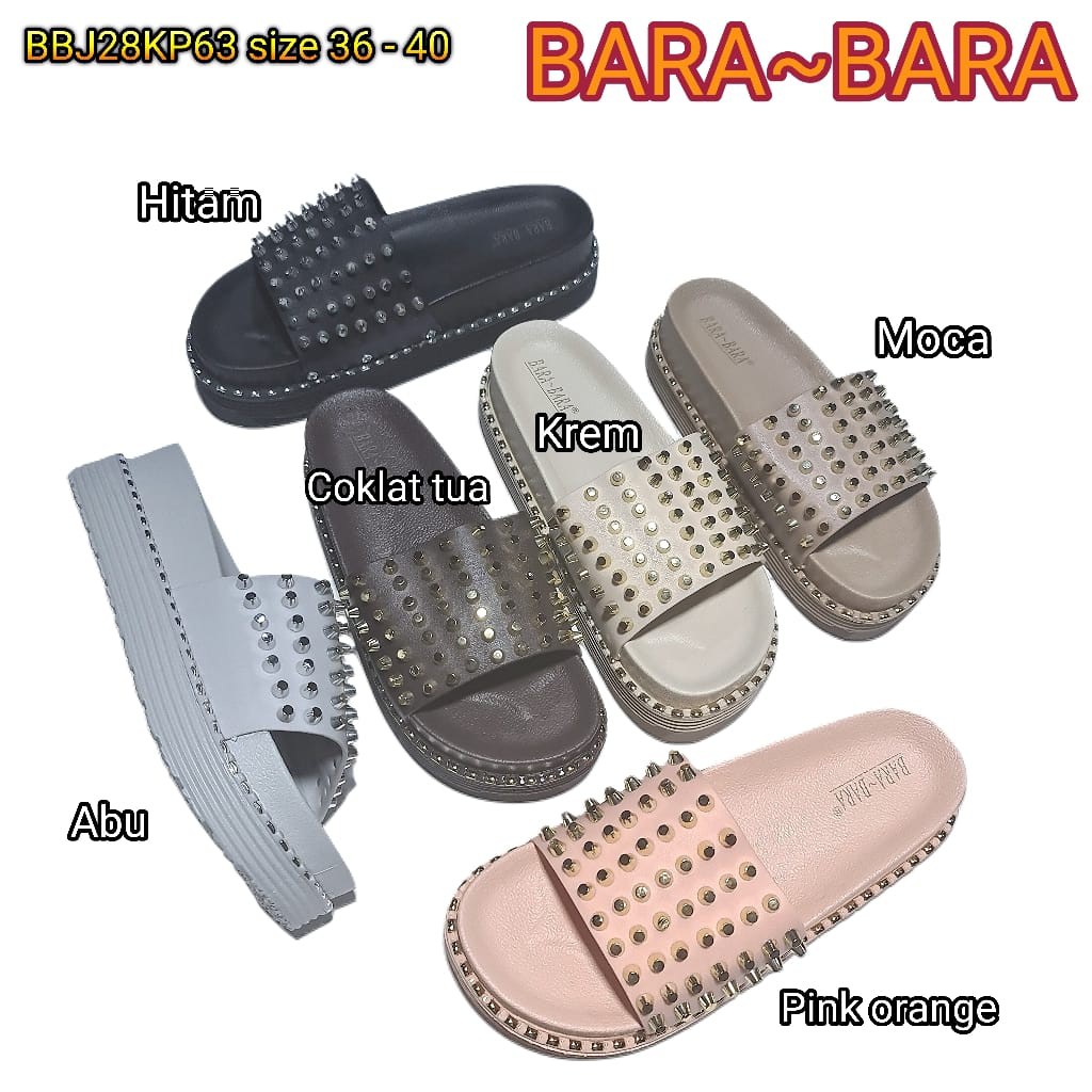 jelly sandal wanita selop bara bara karet import sendal cewek barabara BBJ28KP63