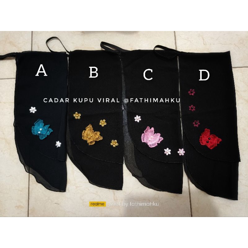 Cadar Lepas Anak dan Dewasa Motif Kupu Cantik/Cadar 2 layer Ceruty Termurah