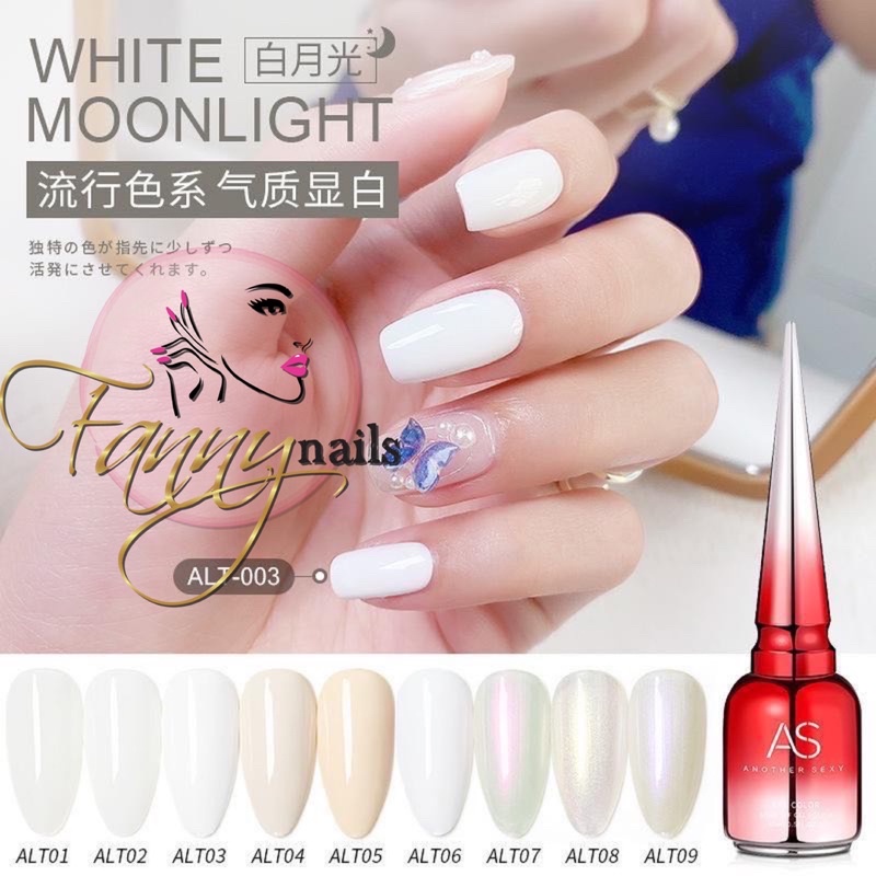 AS GEL SET WHITE MOONLIGHT 15ml 9 WARNA GEL POLISH PUTIH KUTEK GEL CHAMELEON WHITE GEL POLISH TAHAN 2 BULAN (ALT)