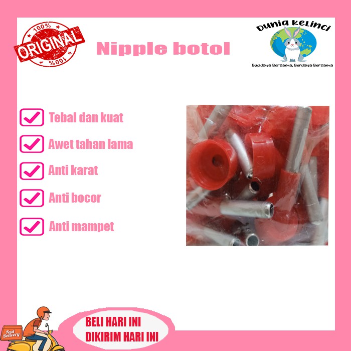 Nipple Kelinci Alat Minum bentuk tutup botol praktis murah kuat