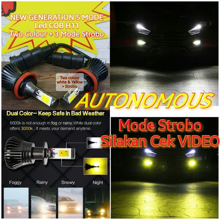 Lampu led h11 h8 h16 foglamp mobil dua warna two colour 2 warna