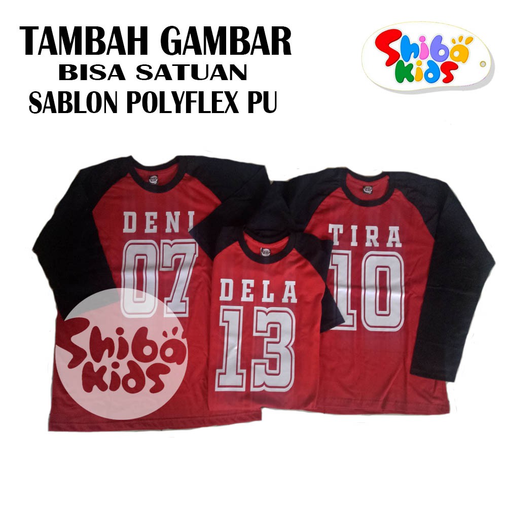 PO Kaos Custom Raglan Sablon  gambar  ukuran besar 