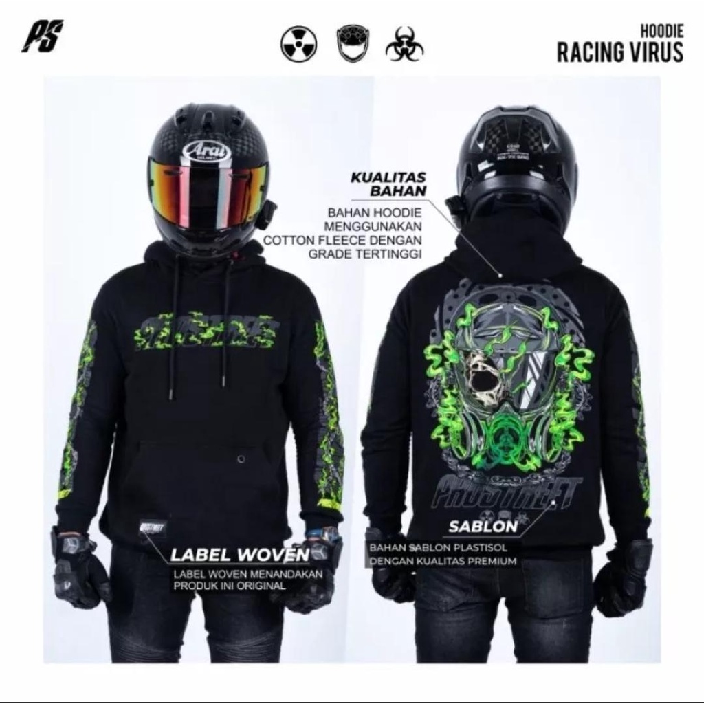 HOODIE SUNMORI PROSTREET RACING VIRUS JAKET SUNMORI hoodie PROSTRET jaket PROSTRET sweater switer cowok distro PROSTREET RACING VIRUS COD