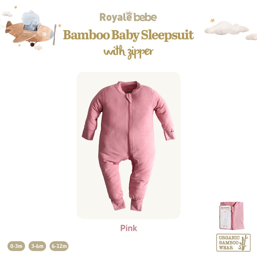 Royale Bebe Baby Sleepsuit With Zipper (Warna Dikirim Random)