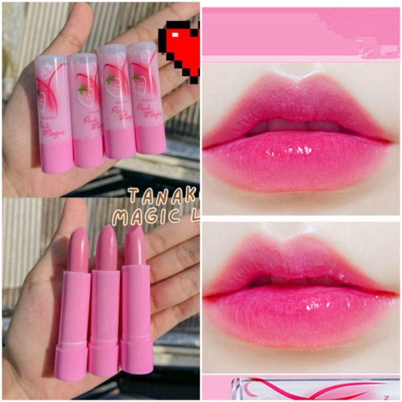 [STRAWBERRY] Magic Lip Balm Strawberry Pelembab Bibir Lipbalm Pemerah Bibir Kosmetik Makeup Make Up