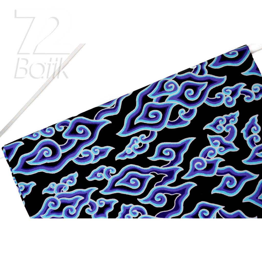 KAIN BATIK KATUN Premium Motif Mega Mendung Warna Biru Light 725708 Cap 72 Jarik Jarit Samping Kebat Panjang Batik Katun Modern Premium Bahan Seragam Batik Pernikahan Kantor Keluarga Murah Kamen Jadi Batik Bali Lembaran