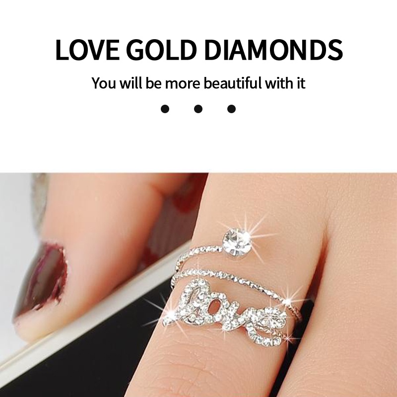 Cincin Titanium Hias Sederhana/cincin Mini Perhiasan Wanita Cincin Titanium Berlian Imitasi Wanita Korea-Won