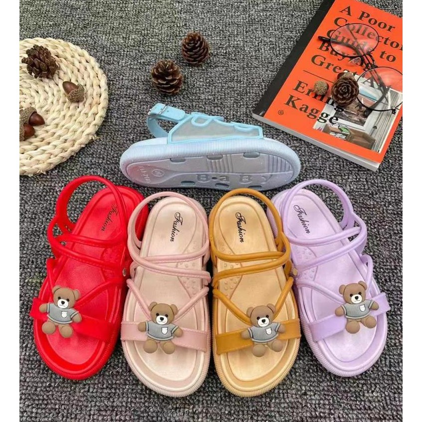 Sandal Anak Perempuan Bahan Karet Model Lucu 1-4 Tahun Import Beruang / Sandal Jelly Anak 2110 - 2k