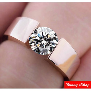 Bunny Unisex CZ Diamond Ring R4010-7 Rose Gold (Cincin) [FSR-0073]