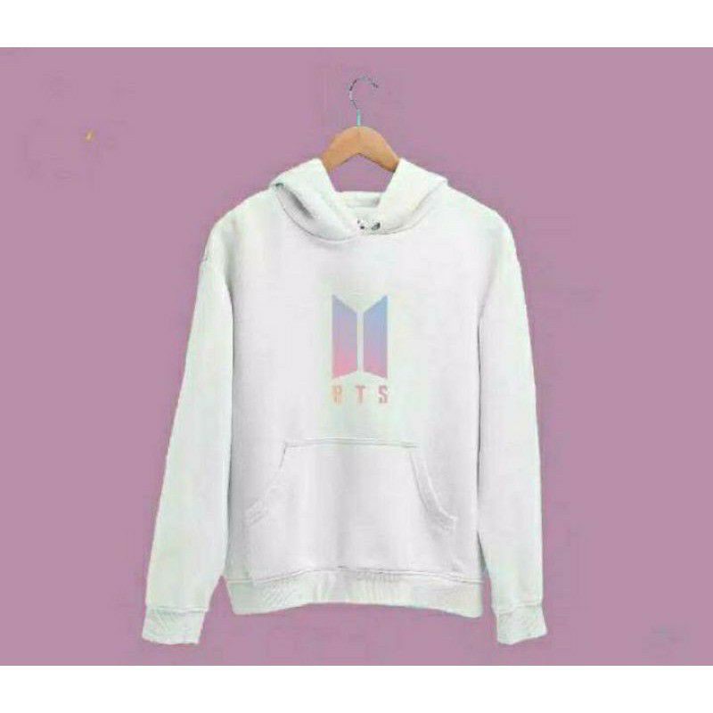 Jaket Hoodie Jumper Kpop BTS logo ungu besar