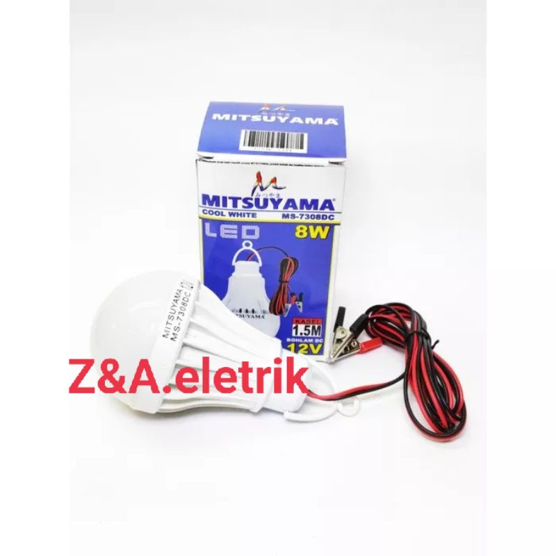 Lampu Bohlam LED 12V MS-7308DC MITSUYAMA 8w + kabel 1,5