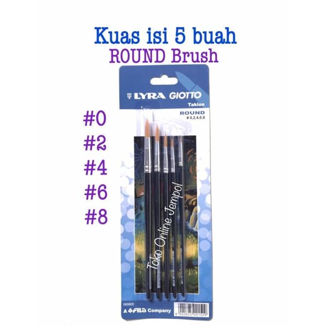 

Round Brush Isi 5 Kuas Bulat Set Lyra Giotto 569800 Taklon Atk0955Ly