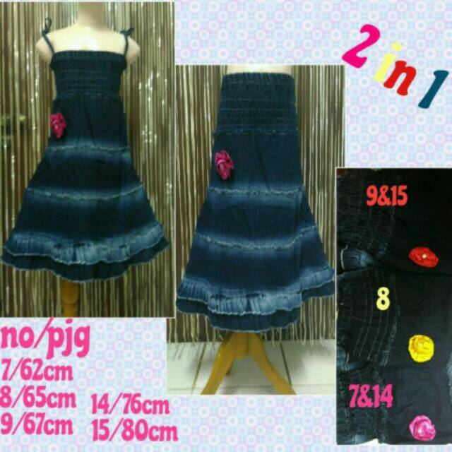 Rok jeans anak 2 in 1