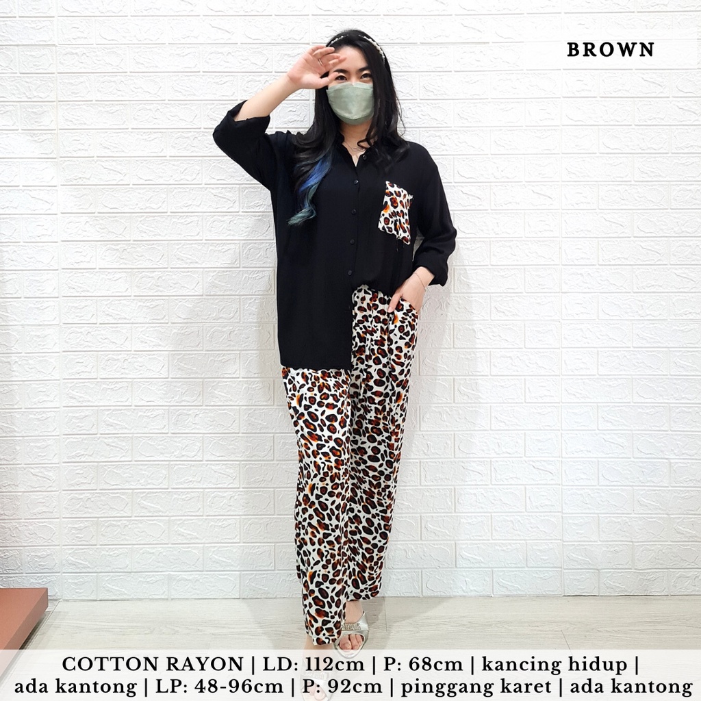 3672 leopard cotton one set katun