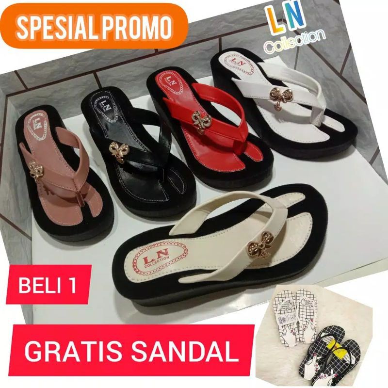 sandal wedges jando new promo beli satu gratis satu