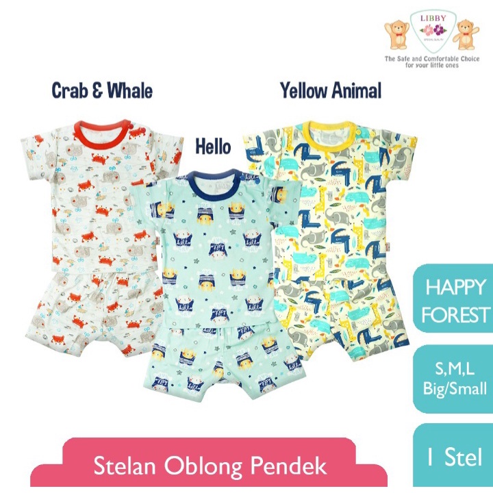 LIBBY Setelan Oblong &amp; Celana Pendek Bayi/Baby S,M,L (9-24M)