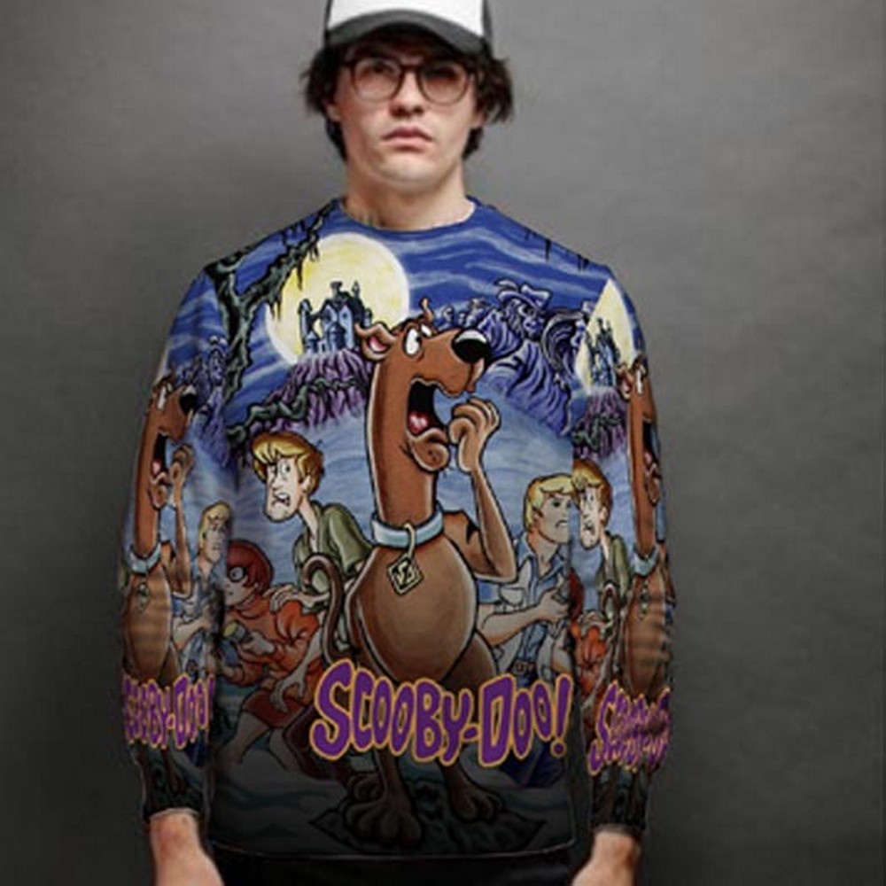 Casual Jaket Sweatshirt Scooby Doo SKU-7434106510515 Sweat Shirt Fullprint Bahan Polyester Jersey St