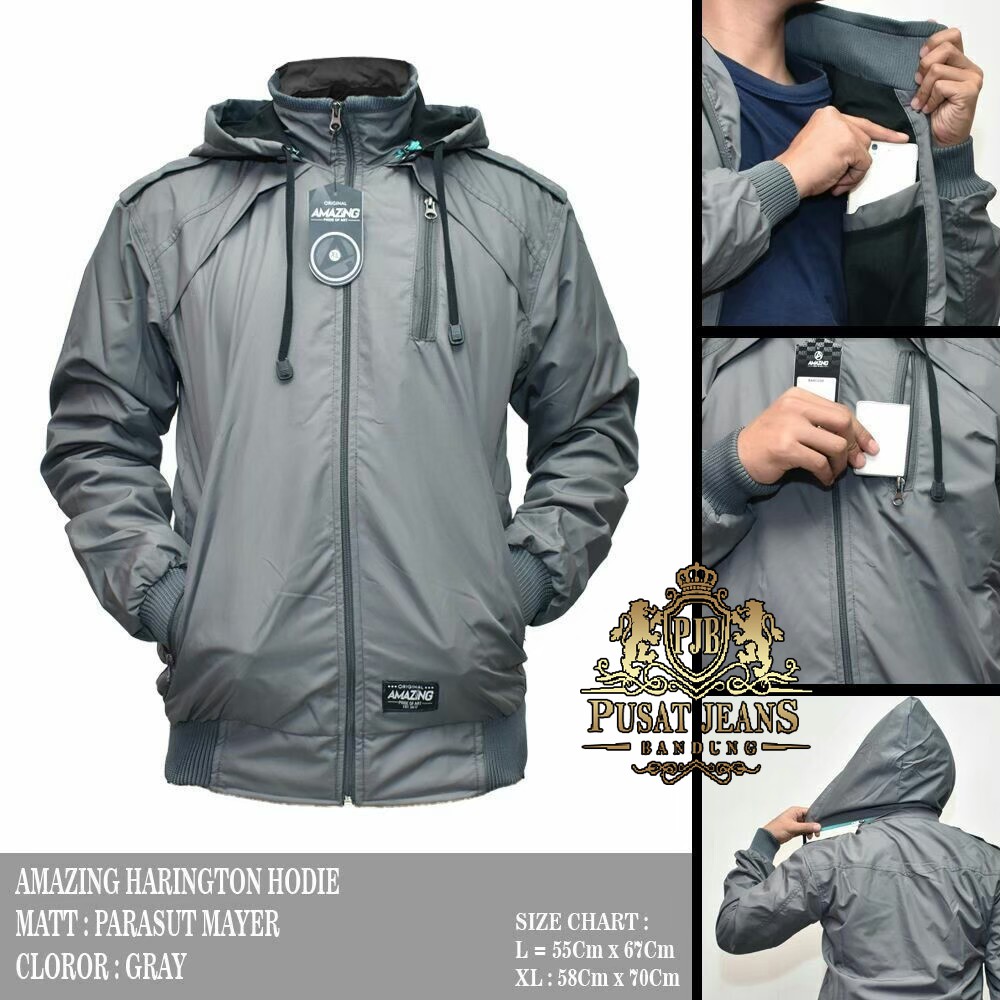 RCL - Jaket Parasut Pria / Harington// Hoodie ADVENTURE Kombinasi Dan Polos Serbaguna Hoodie