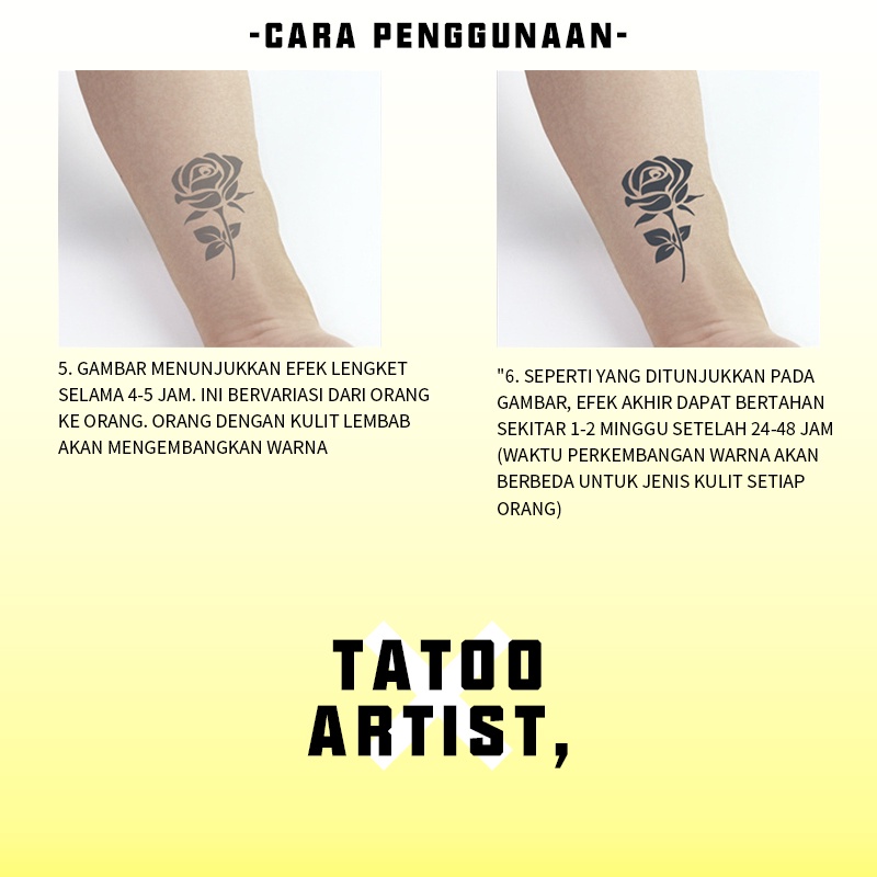 【TATTOO ARTIST,】tato tahan air，15 hari tato temporer anti air,tato temporer tahan lama 15 hari tato temporer anti air /tato jus/Tato temporer tahan air 3D