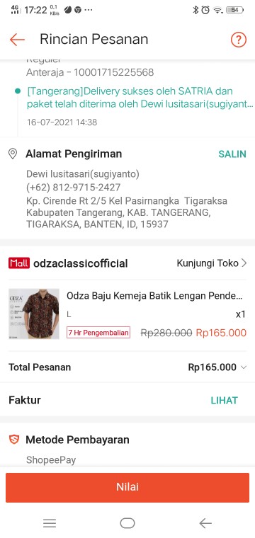 Odza Baju Kemeja Batik Lengan Pendek Regular Fit Pria Dewasa Modern Parama