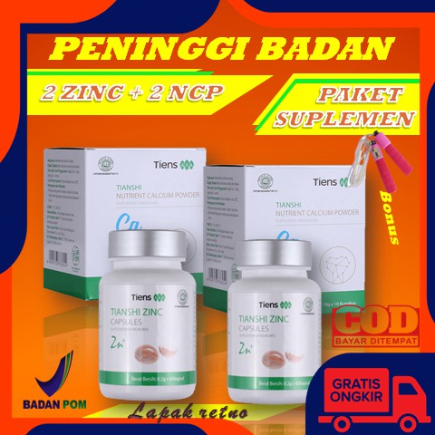 Murah Ori Paket Peninggi Badan Tiens Kalsium Nhcp Zinc Tianshi Penambah Tinggi Growup